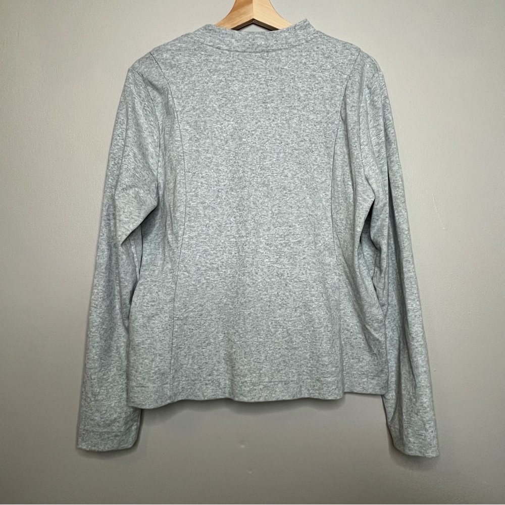 Banana Republic Asymmetrical Grey Long Sleeve Zip Fleece Jacket Size Large - Picture 8 of 8